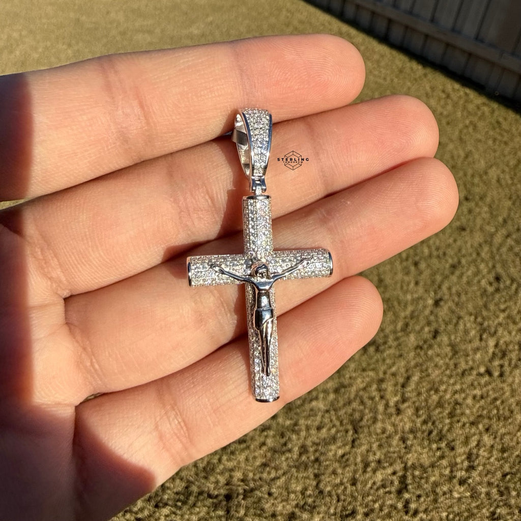 Moissanite Cross Crucifix Pendant