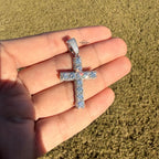 Moissanite Fully Iced Tennis Cross Pendant