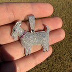Moissanite Goat Iced Out Pendant + Steel Rope Chain