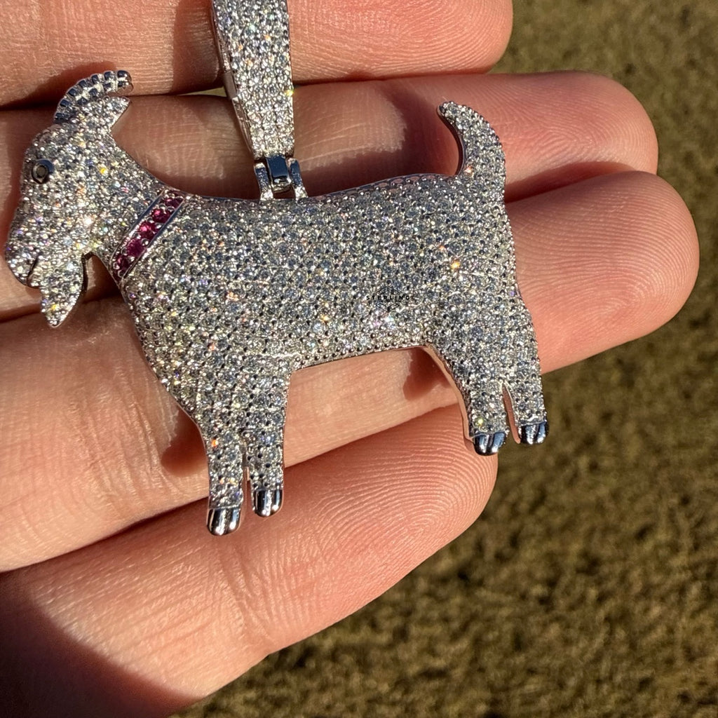 Moissanite Goat Iced Out Pendant + Steel Rope Chain