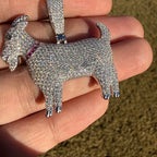 Moissanite Goat Iced Out Pendant + Steel Rope Chain