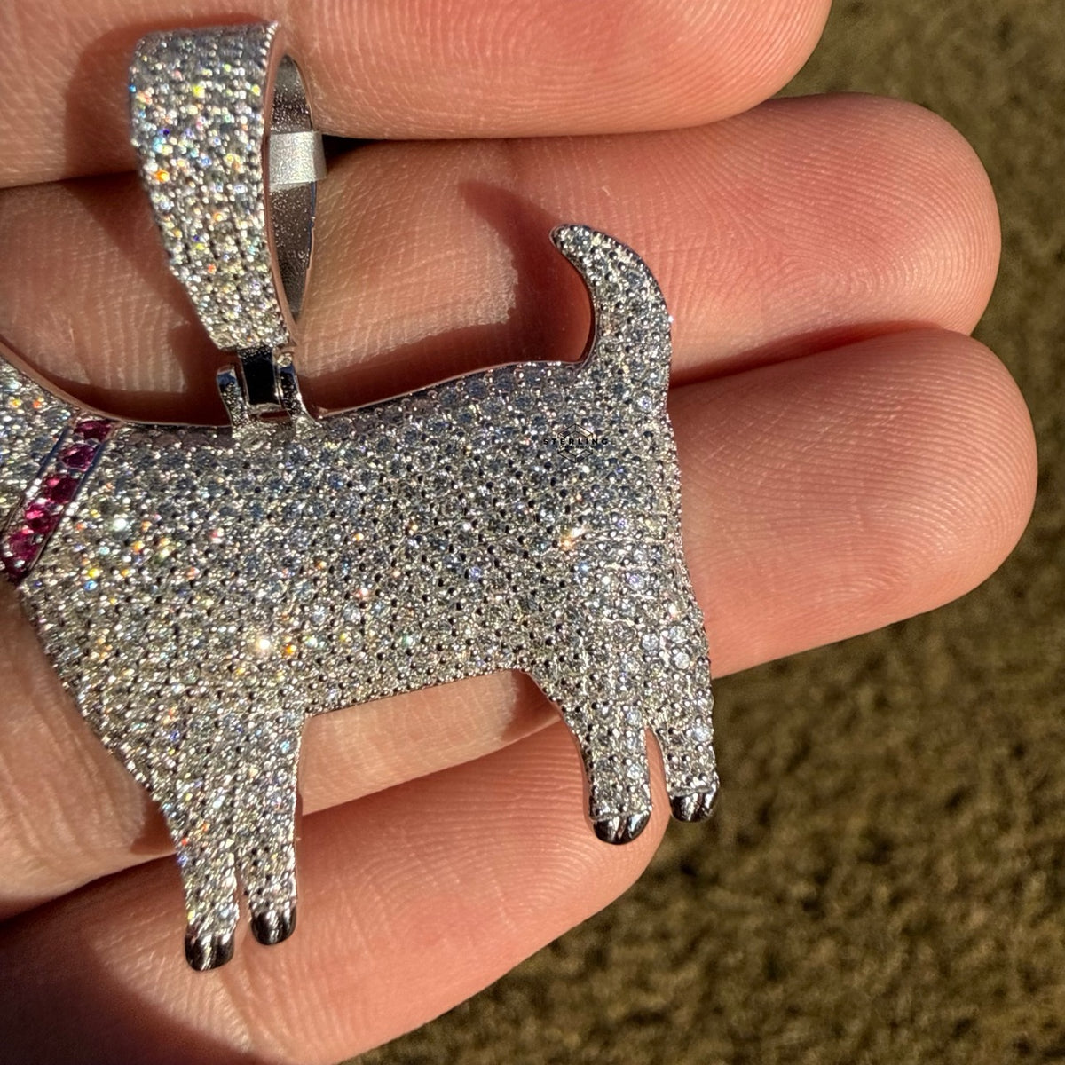 Moissanite Goat Iced Out Pendant + Steel Rope Chain
