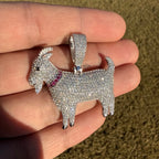 Moissanite Goat Iced Out Pendant + Steel Rope Chain