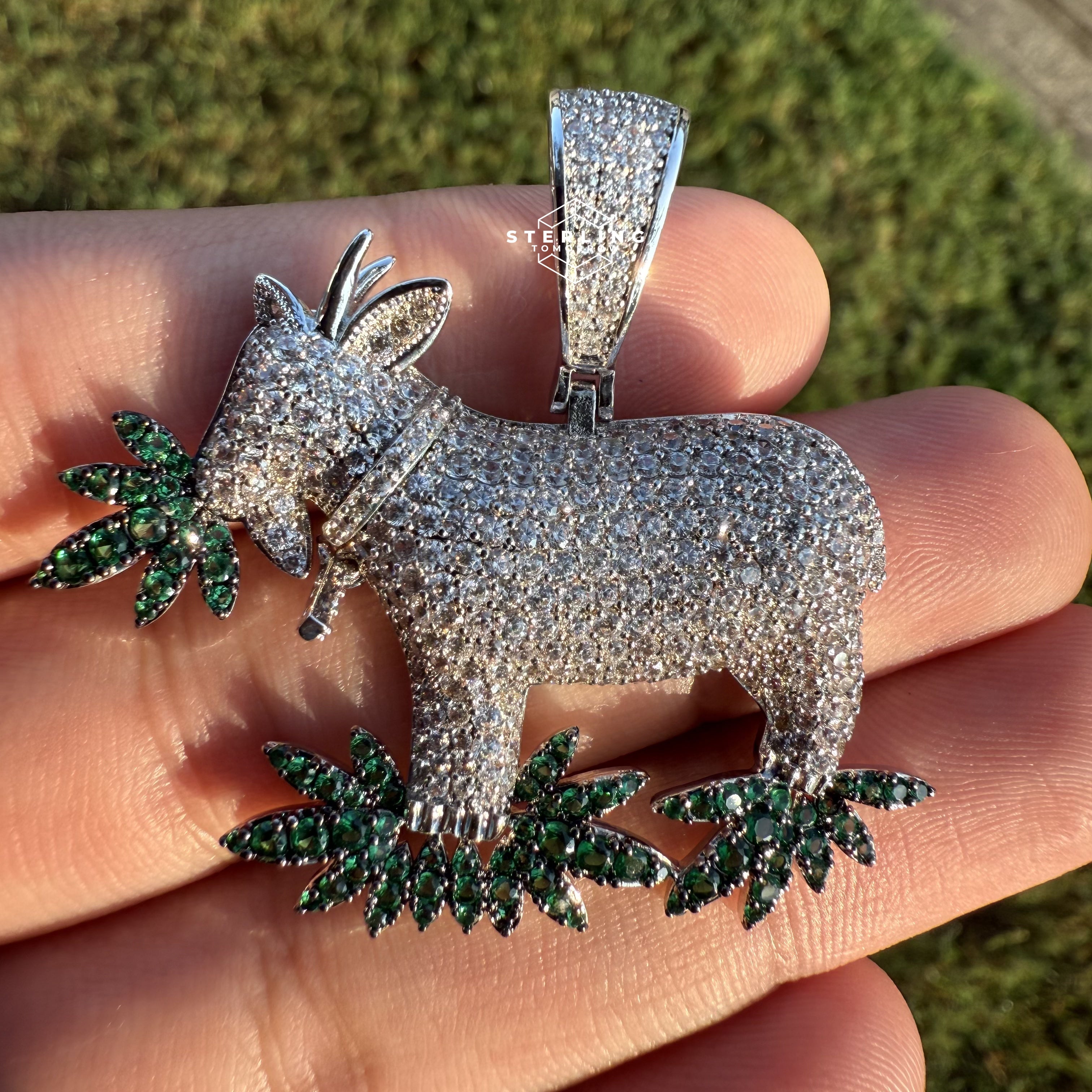 Goat Marijuana Iced Out Pendant