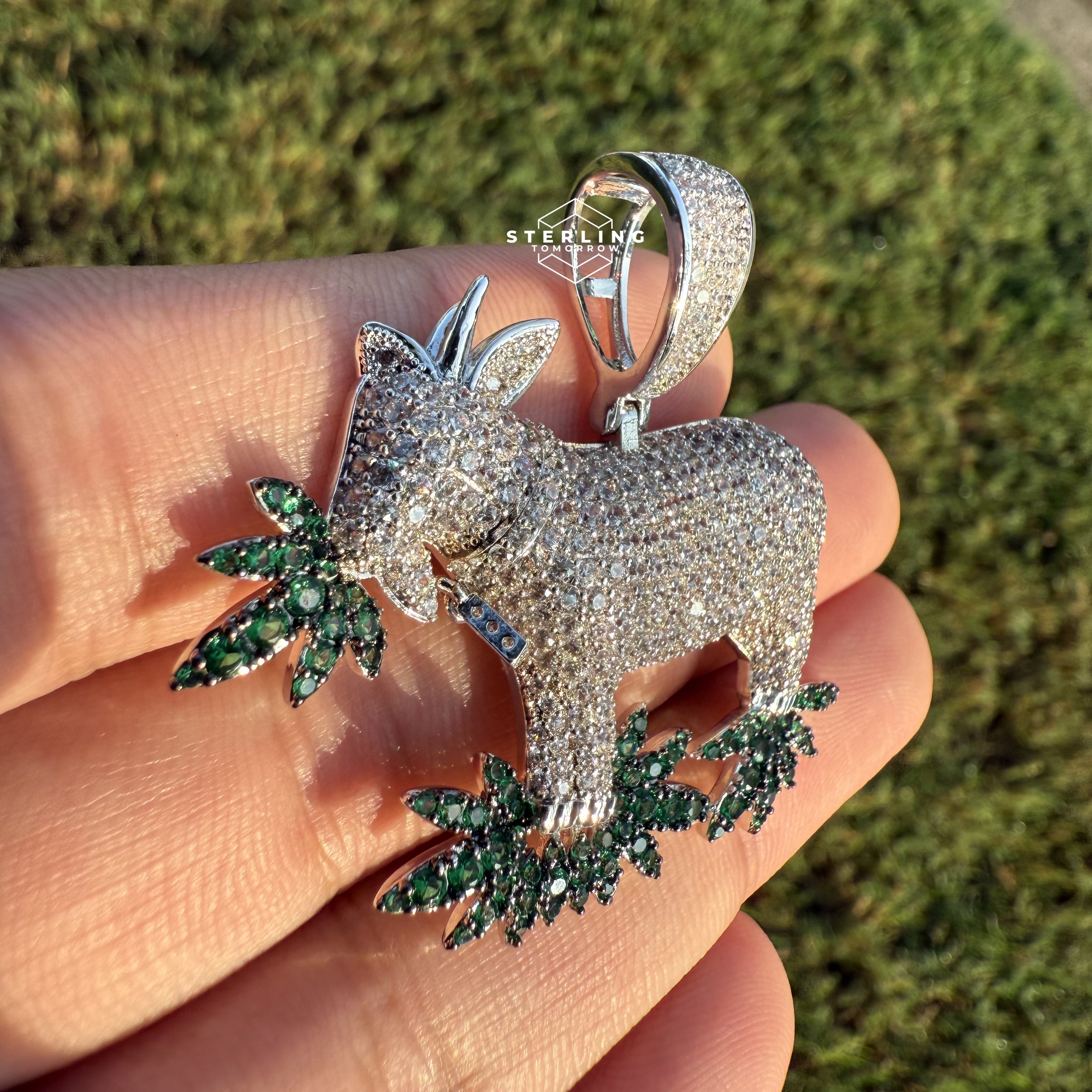 Goat Marijuana Iced Out Pendant