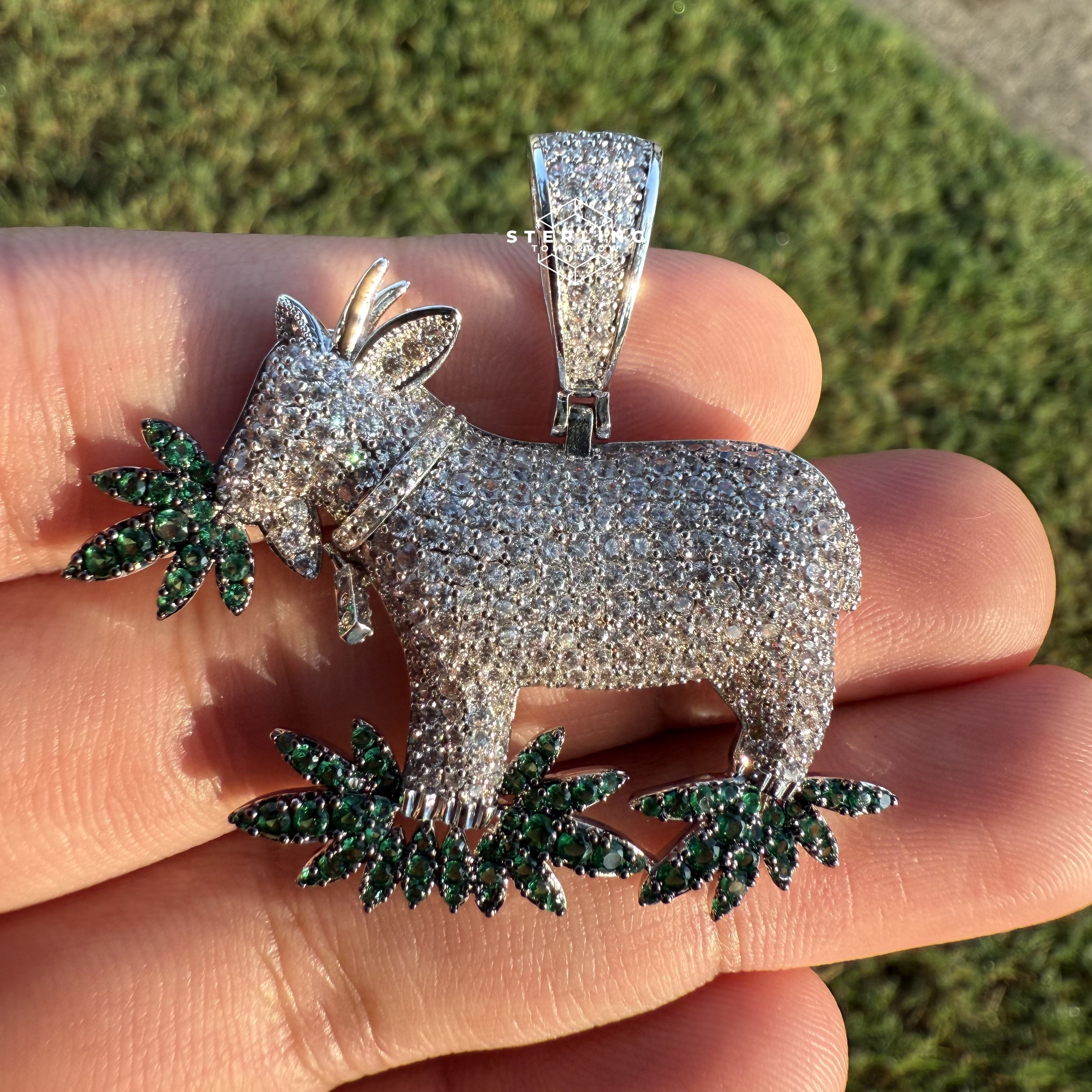 Goat Marijuana Iced Out Pendant