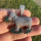 Goat Marijuana Iced Out Pendant