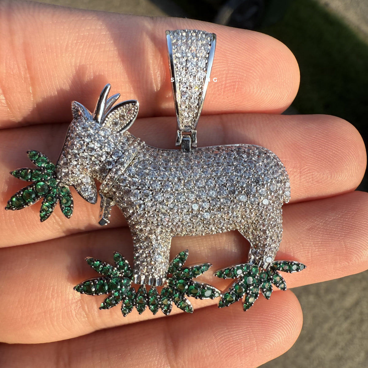 Goat Marijuana Iced Out Pendant