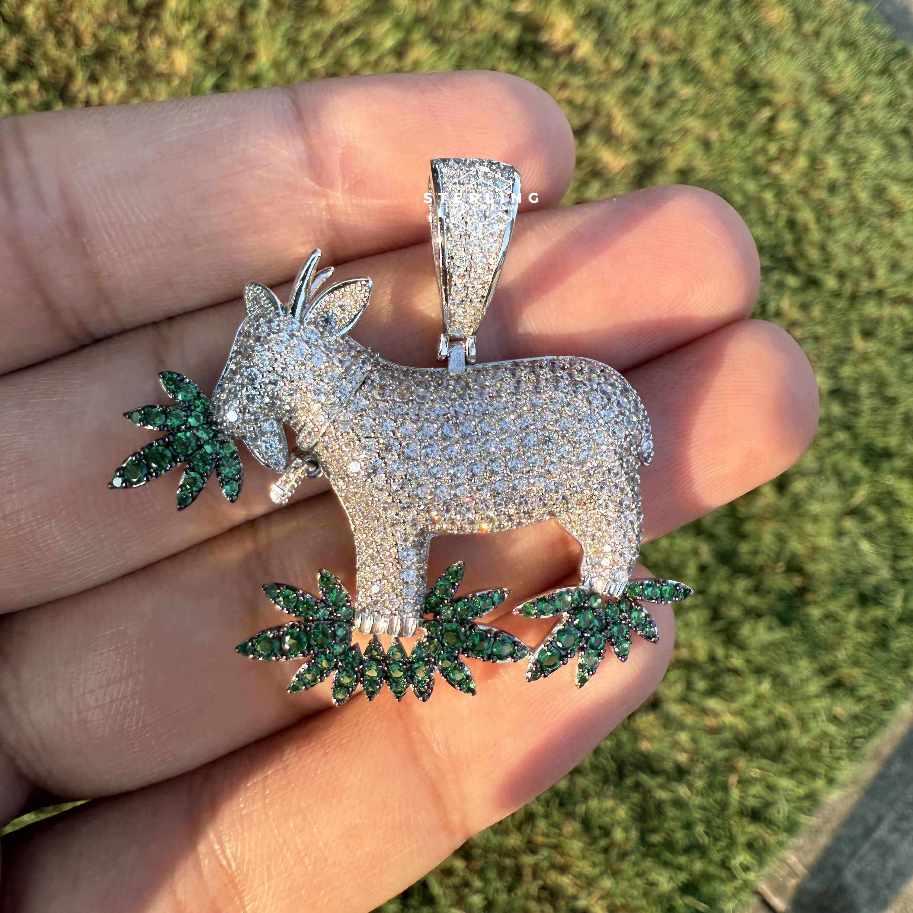 Goat Marijuana Iced Out Pendant