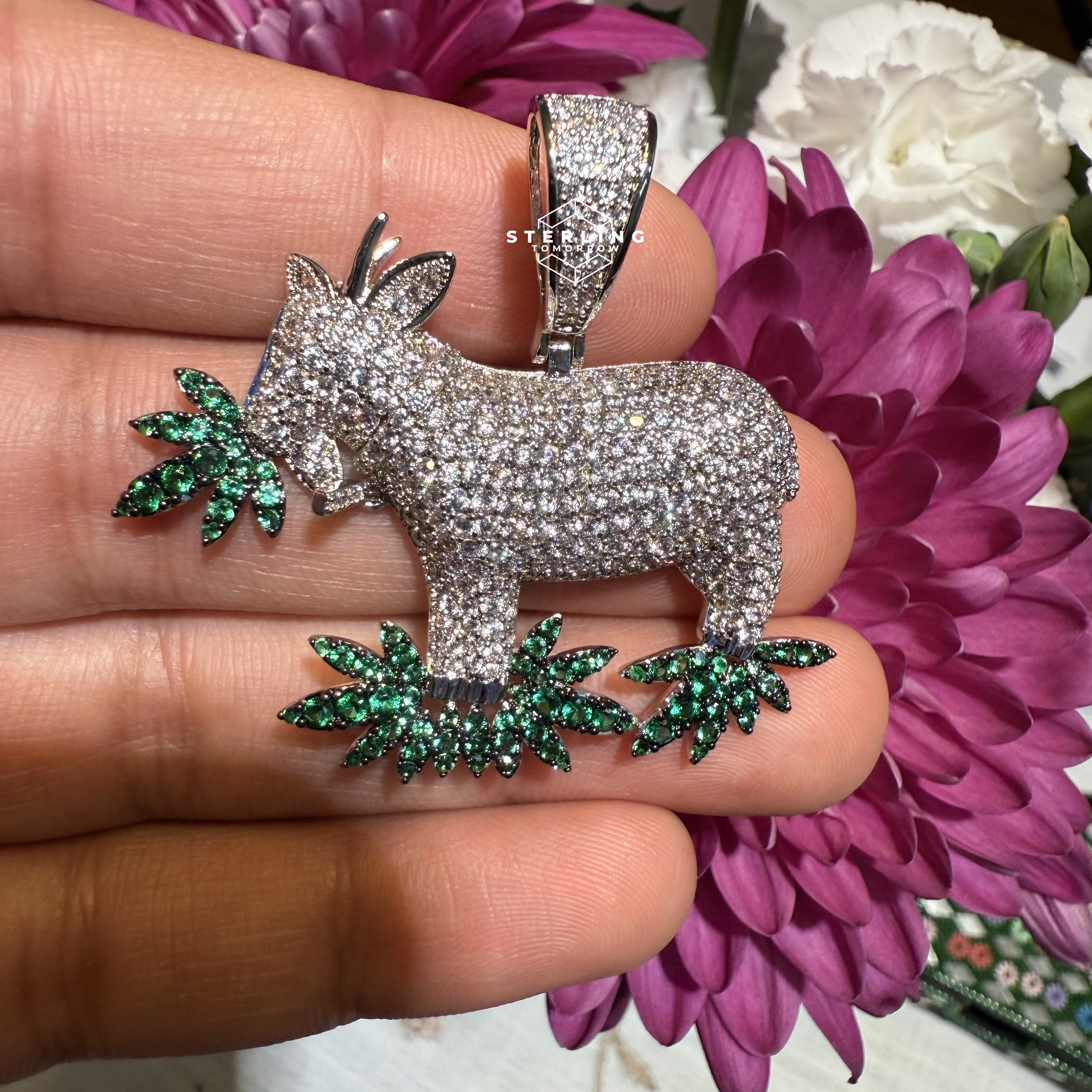 Goat Marijuana Iced Out Pendant