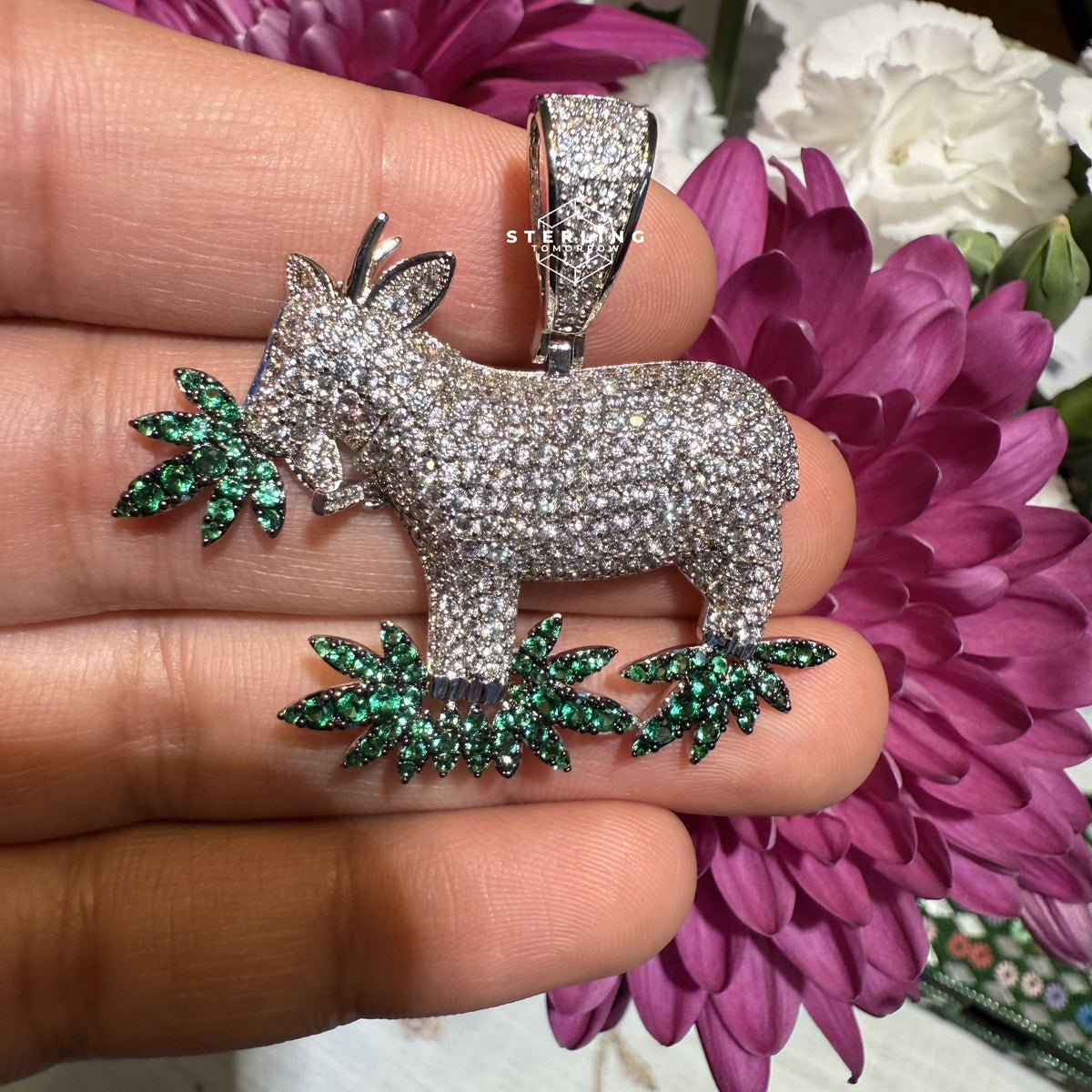 Goat Marijuana Iced Out Pendant
