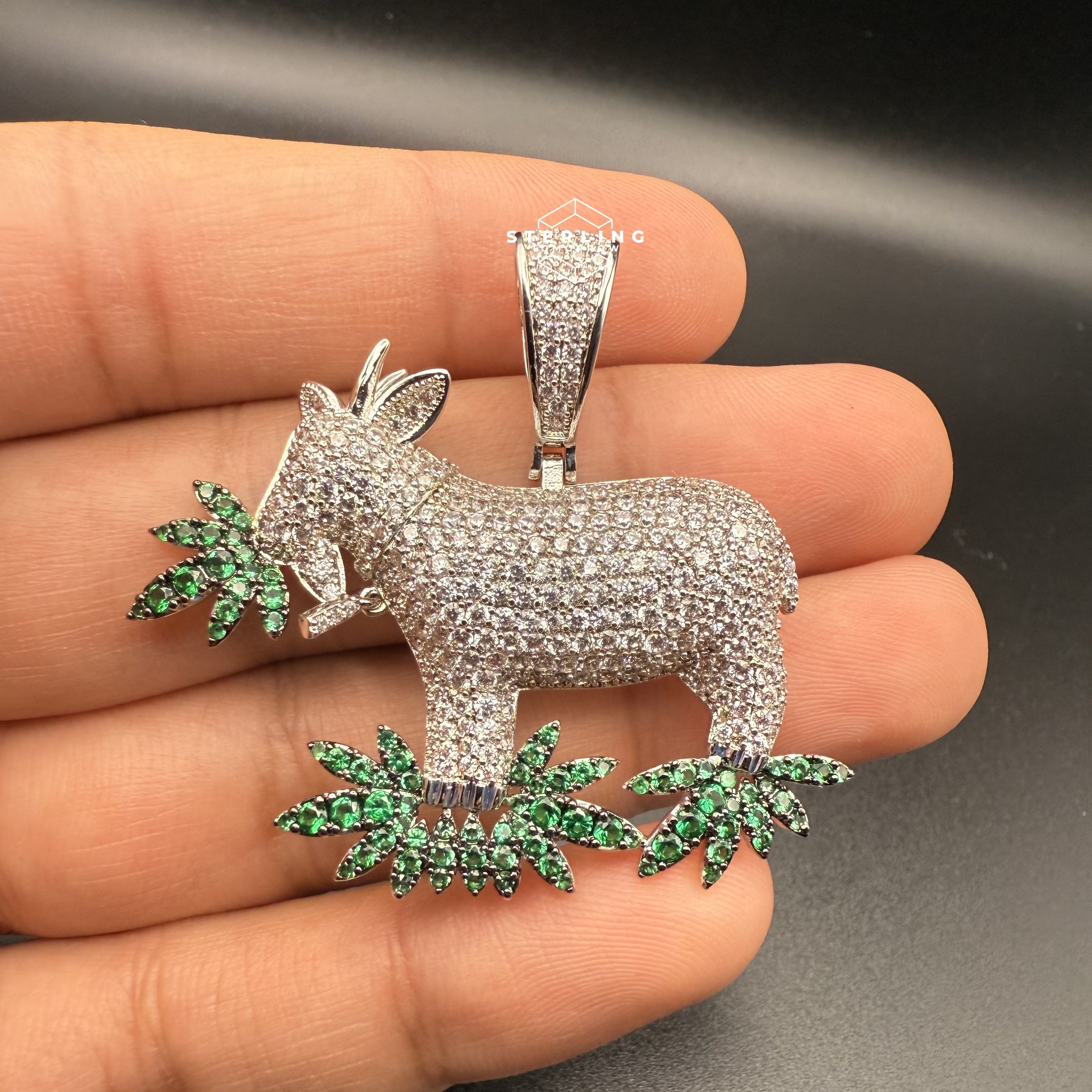 Goat Marijuana Iced Out Pendant