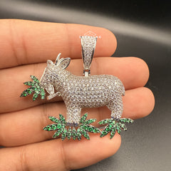 Goat Marijuana Iced Out Pendant