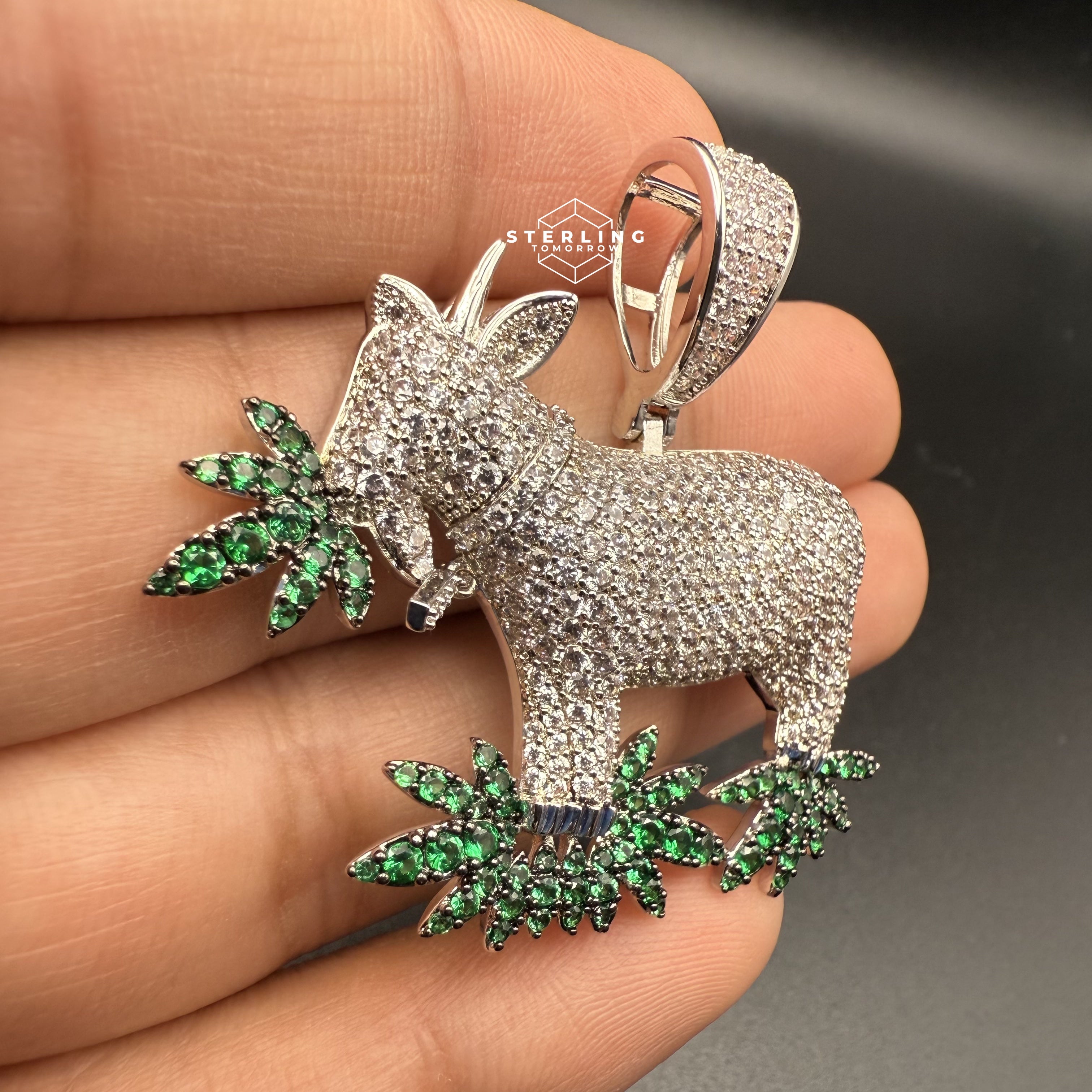 Goat Marijuana Iced Out Pendant