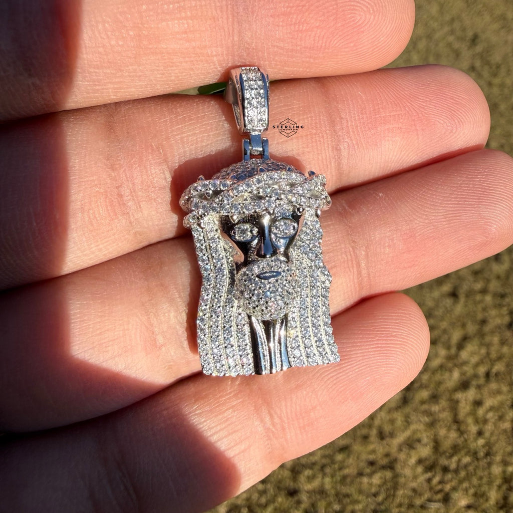 Moissanite Small Jesus Pendant