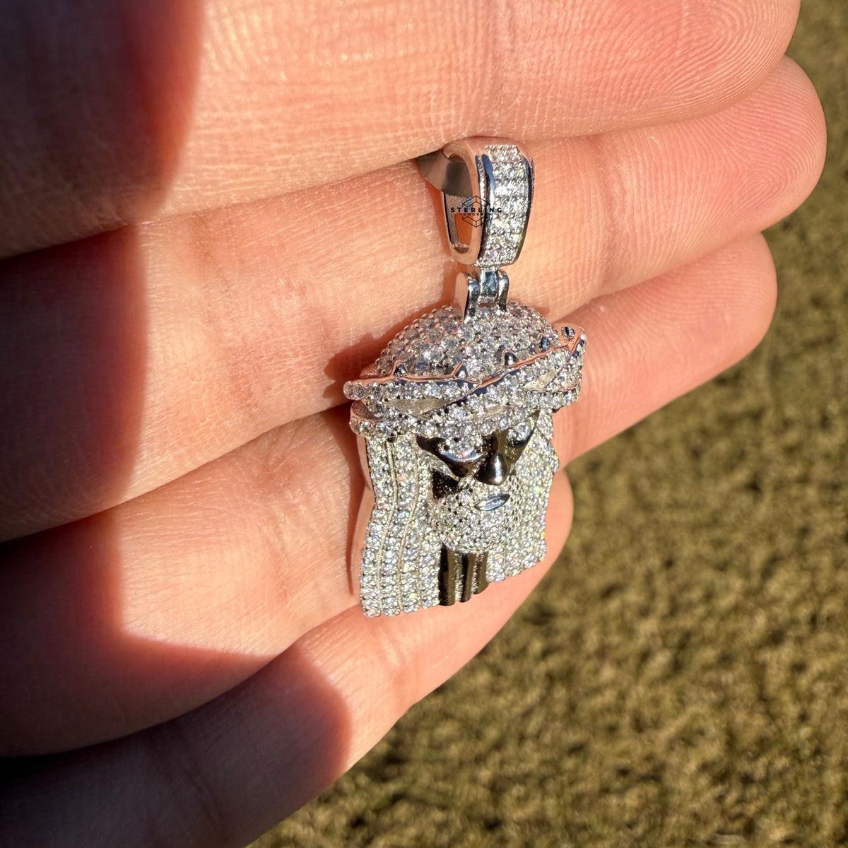 Moissanite Small Jesus Pendant