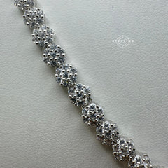 Small Honeycomb 5mm Flower Tennis Necklace