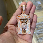 Moissanite 3" Jesus Pendant Rose