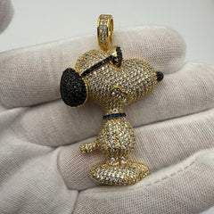 Dog Iced Out Cartoon Pendant