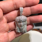Moissanite Jesus Flower Pendant + Rope Chain