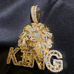 King Lion Iced Statement Pendant + Steel Rope Chain