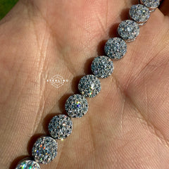 Moissanite Flower Cluster Bracelet 8"