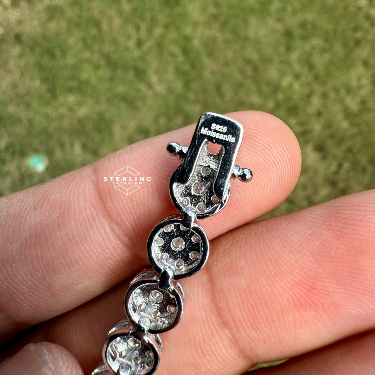 Moissanite Flower Cluster Bracelet 8"