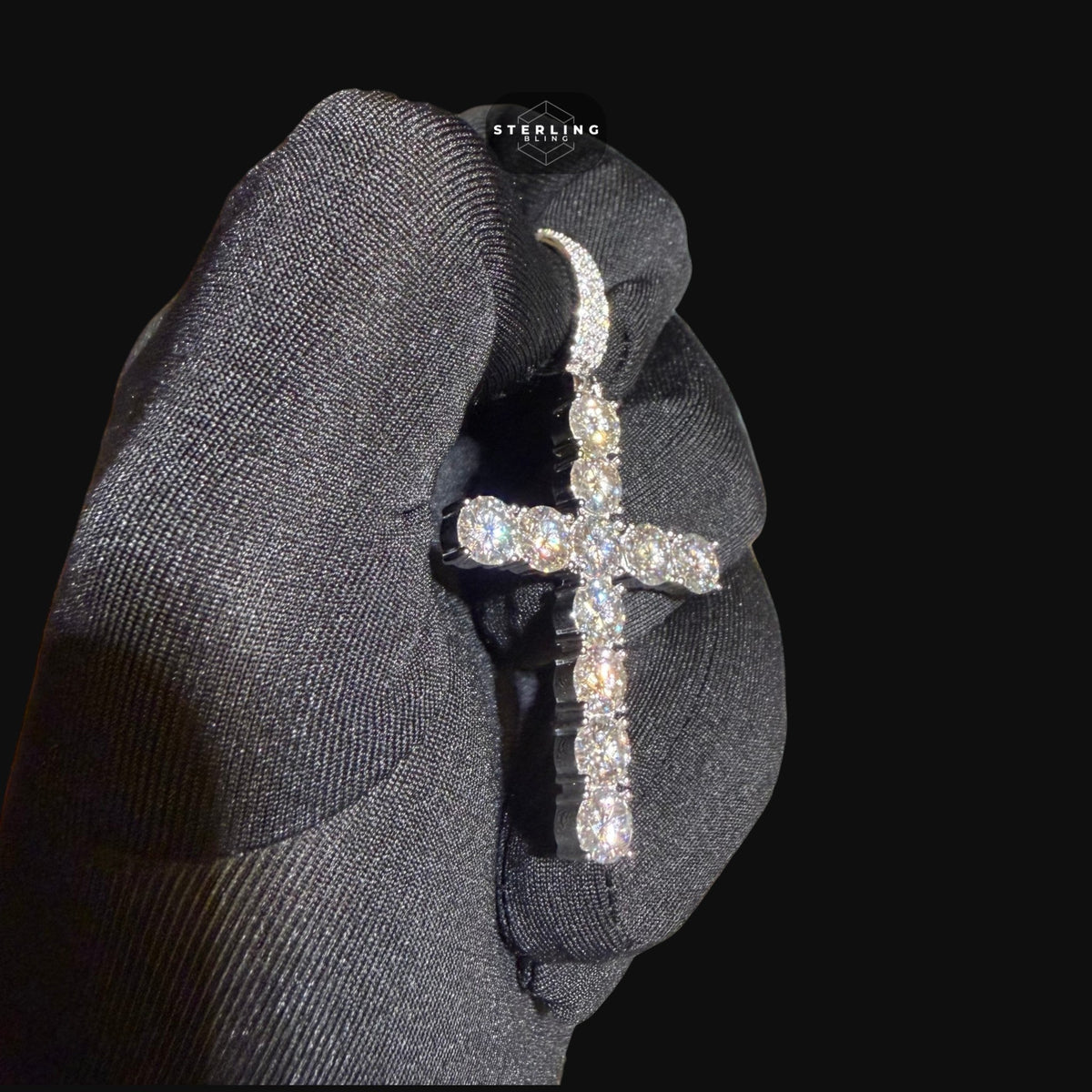 Moissanite Tennis Cross Pendant