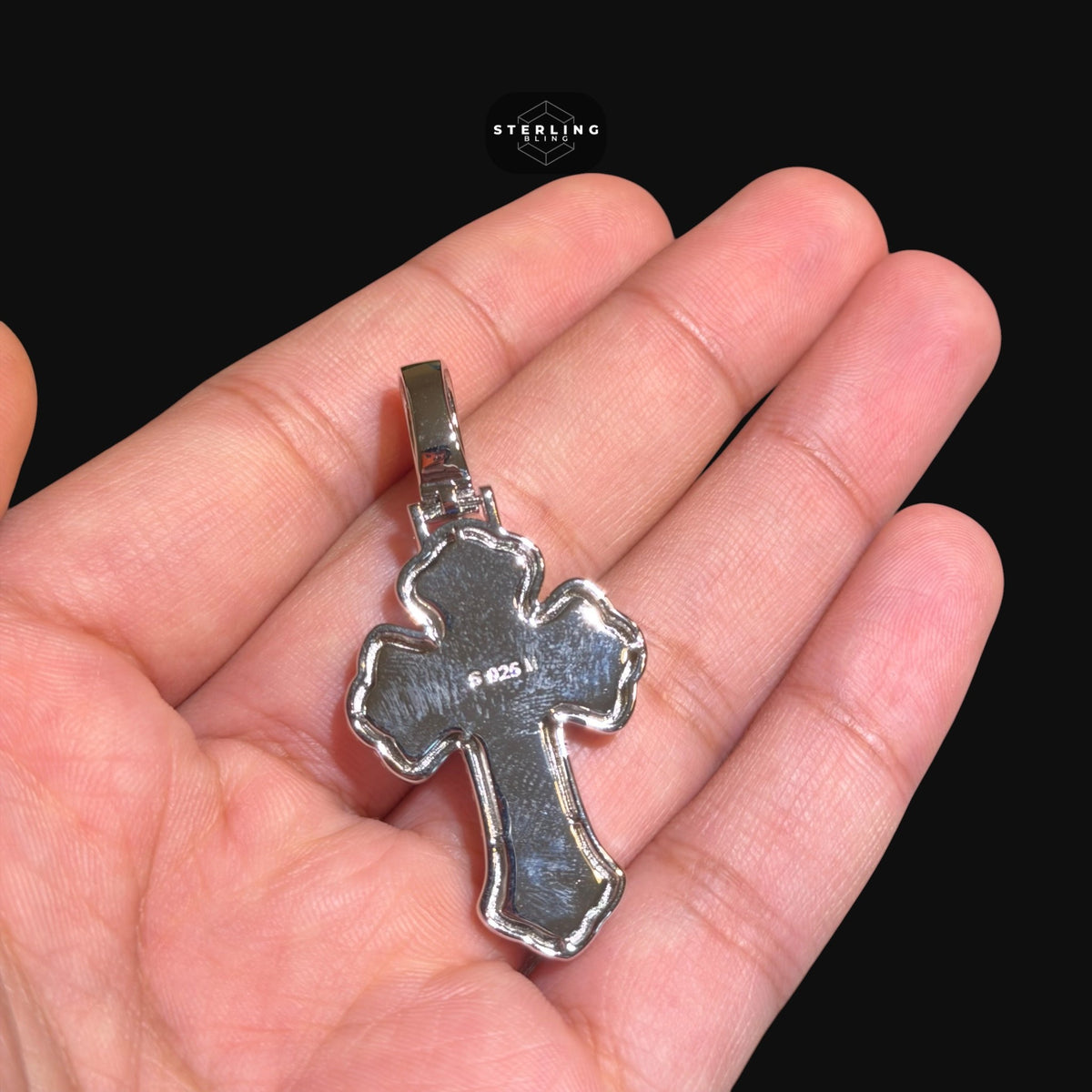 Moissanite Baguette Cross Pendant