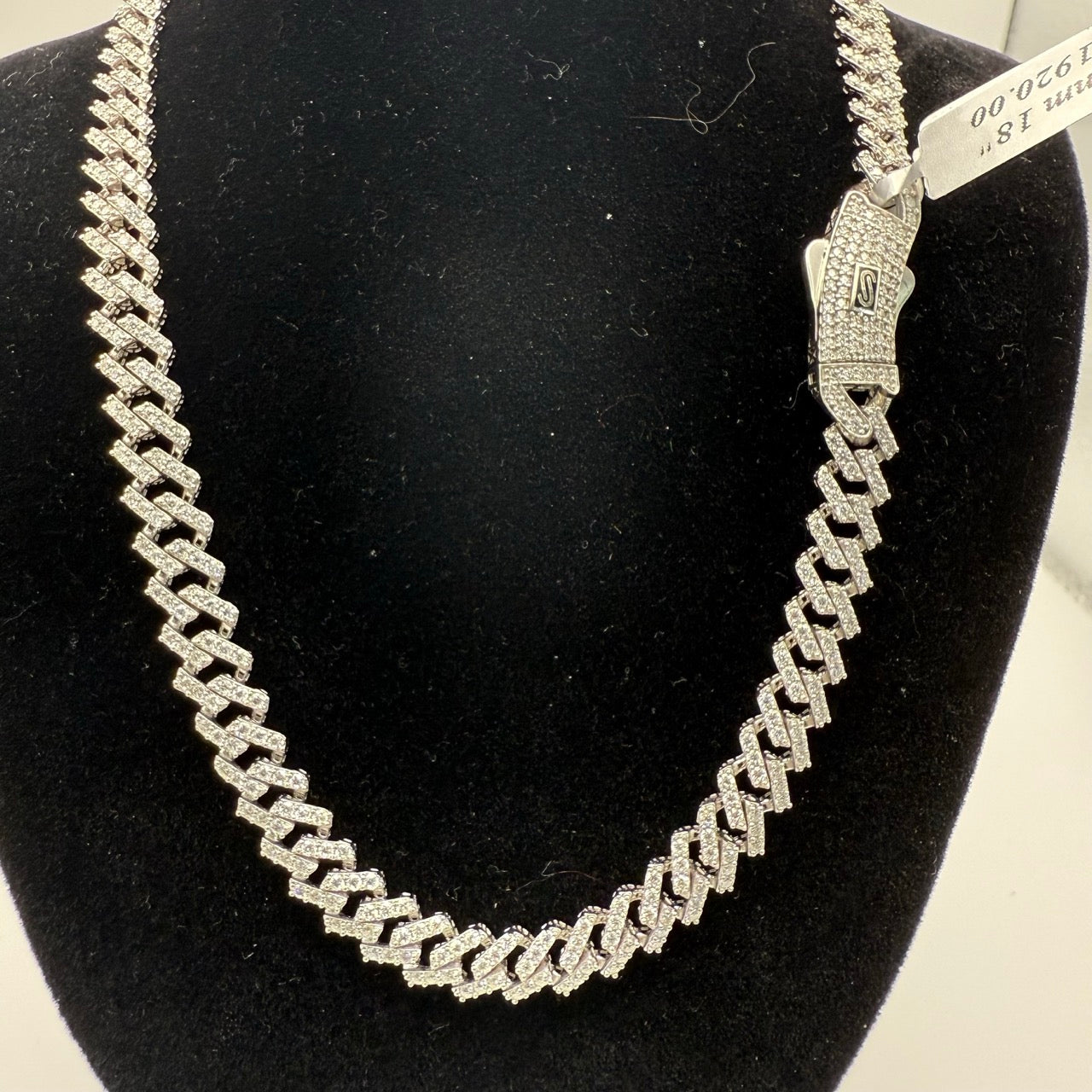 7mm 18" Moissanite Monaco Cuban Chain
