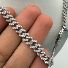 7mm 18" Moissanite Monaco Cuban Chain