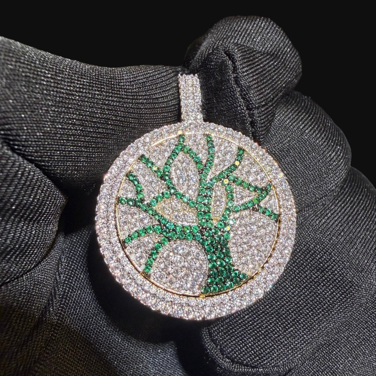 Iced Out Tree of Life Pendant Spinning