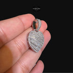 Moissanite Baguette Heart Pendant