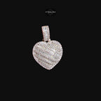 Moissanite Baguette Heart Pendant
