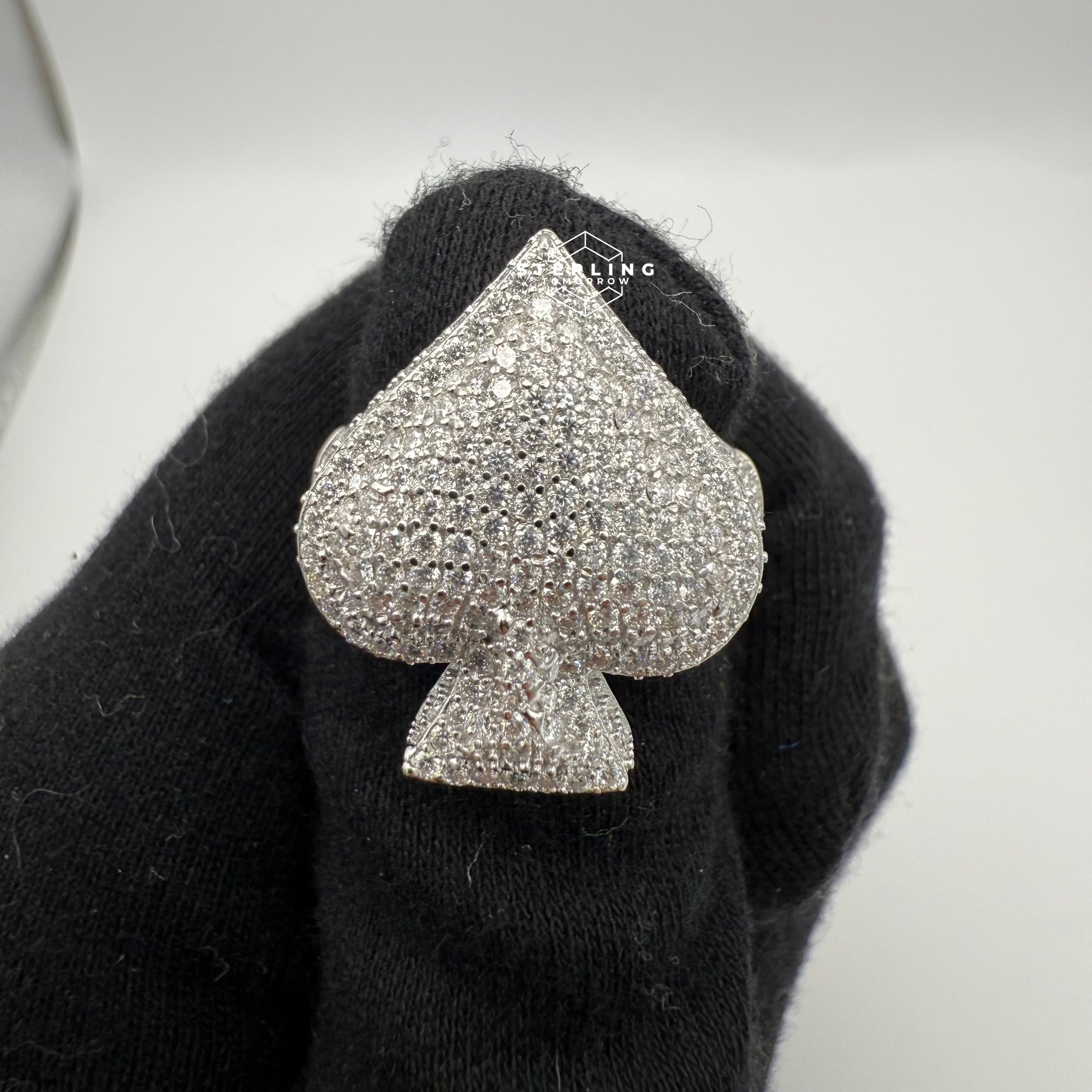 Moissanite Iced Out Spade Ring Size 10
