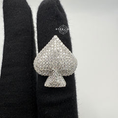 Moissanite Iced Out Spade Ring Size 10