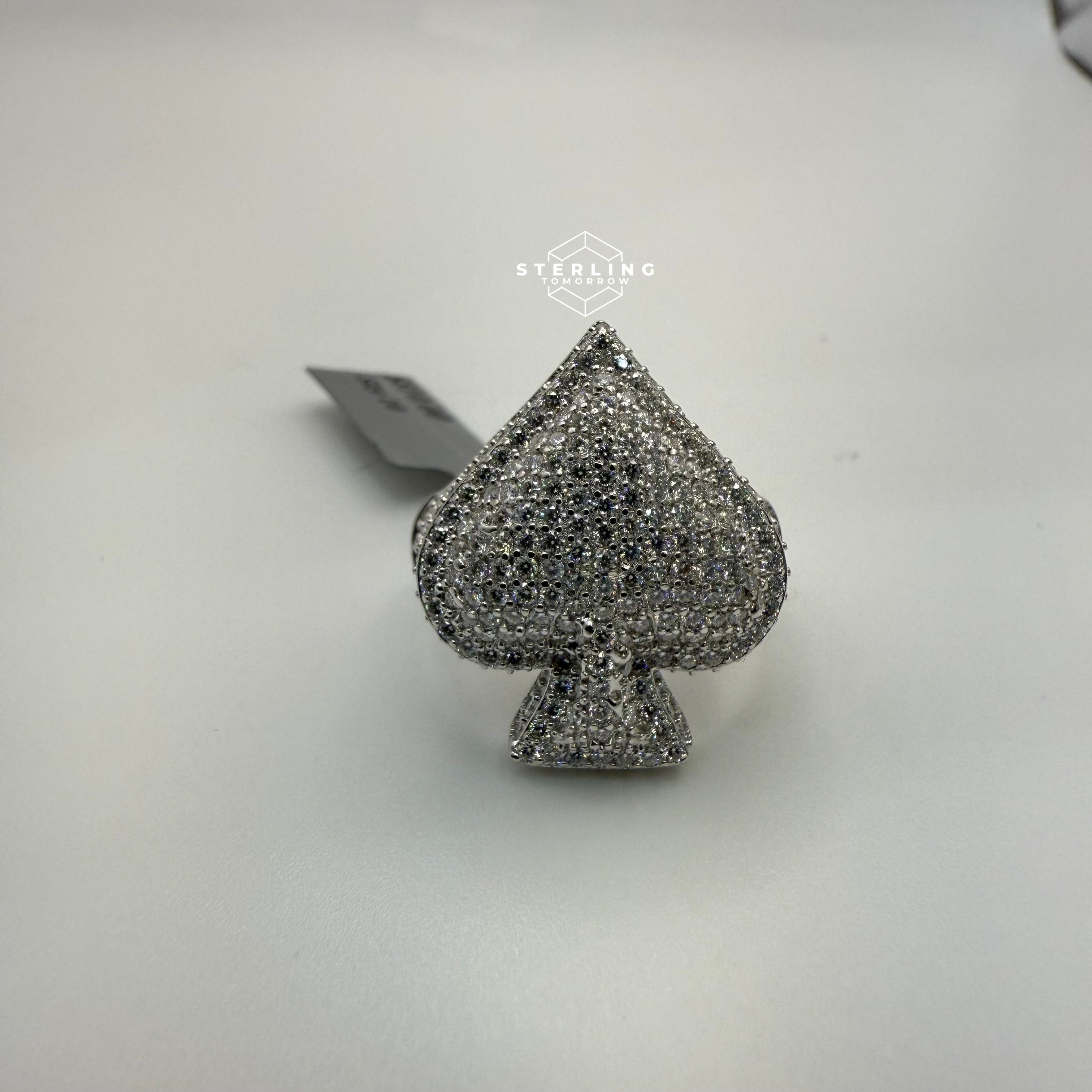 Moissanite Iced Out Spade Ring Size 10