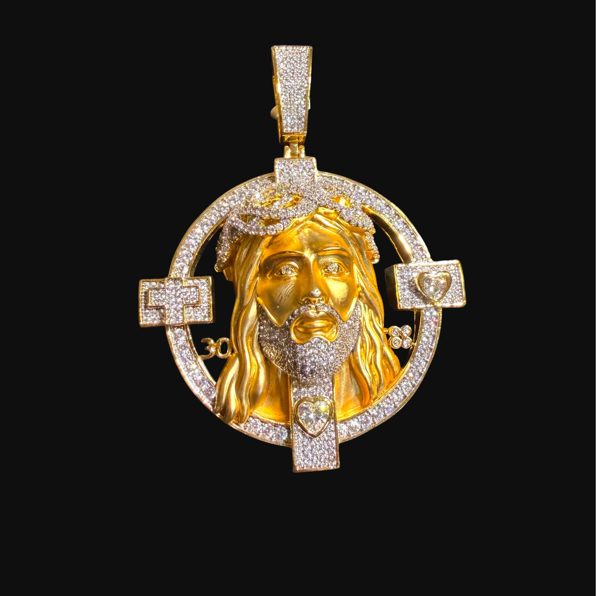 Gold Jesus Medallion 14k Gold Plated