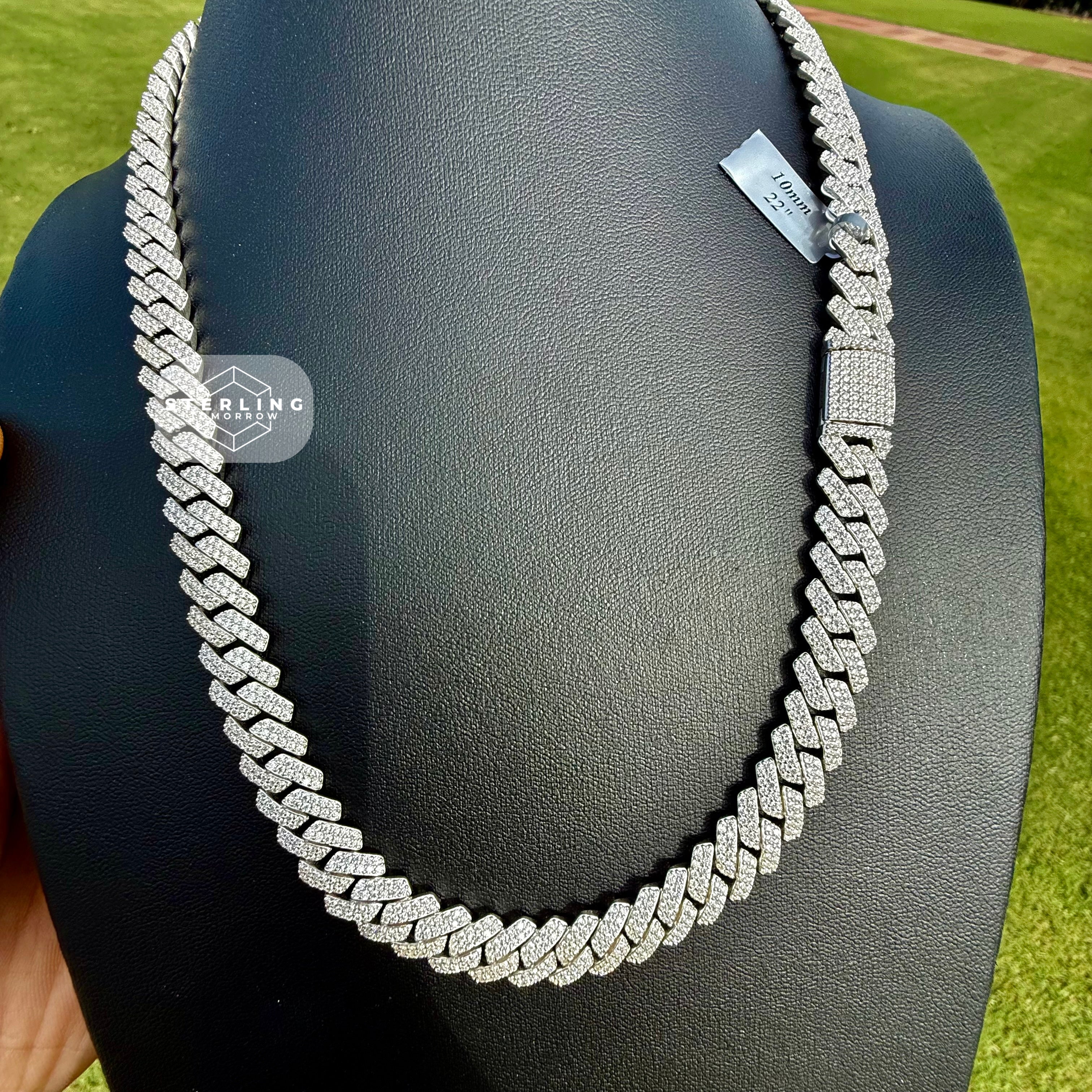 Moissanite Miami Cuban Prong Chain 10mm 22"