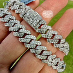 Moissanite Miami Cuban Prong Chain 10mm 22"