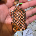 Moissanite 3" Jesus Pendant Rose