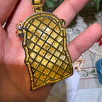 Moissanite 3" Jesus Pendant Gold Tone