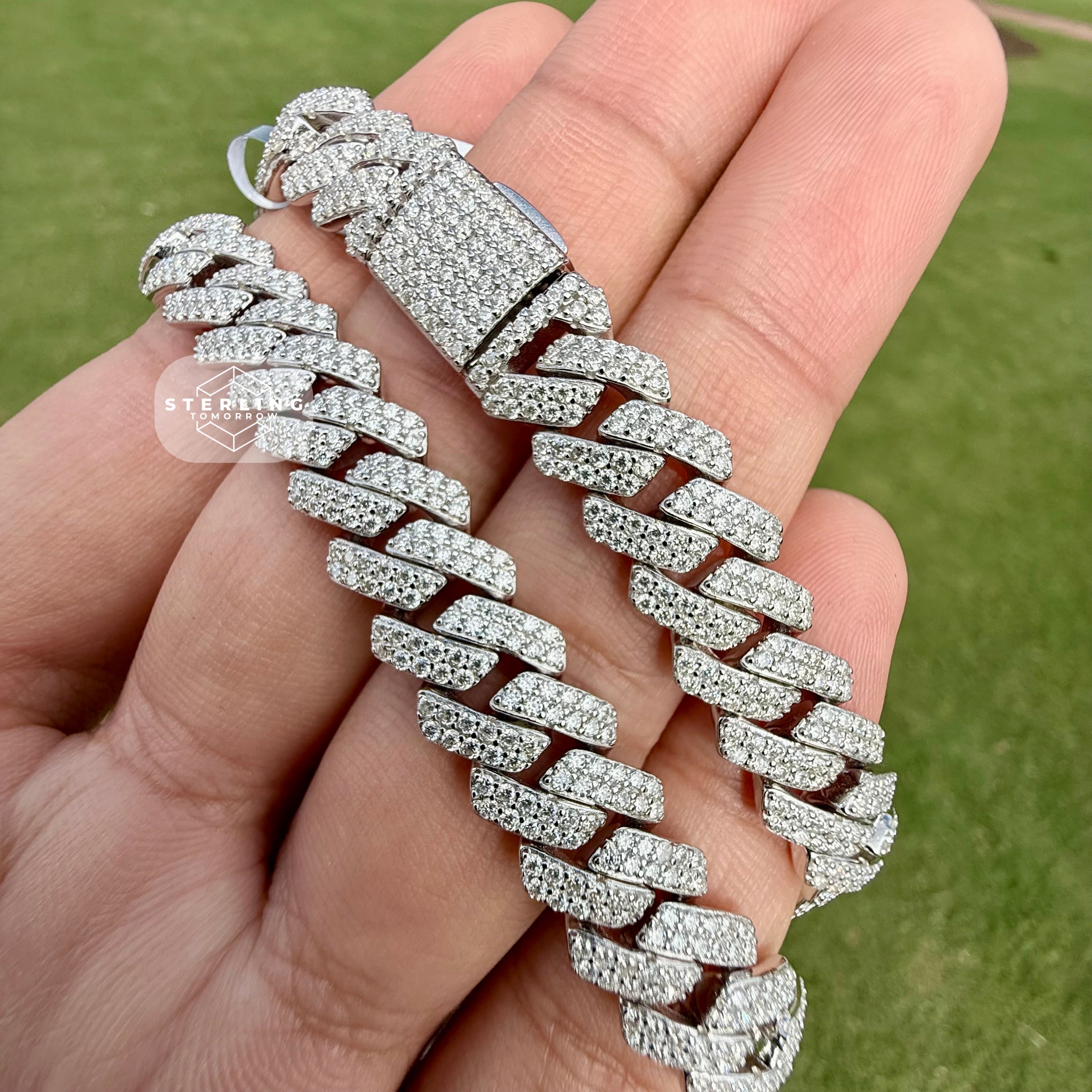 Moissanite Miami Cuban Prong Chain 10mm 22"