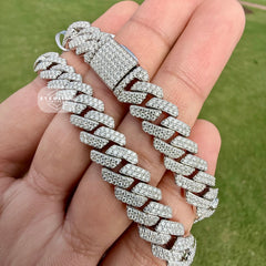 Moissanite Miami Cuban Prong Chain 10mm 22"