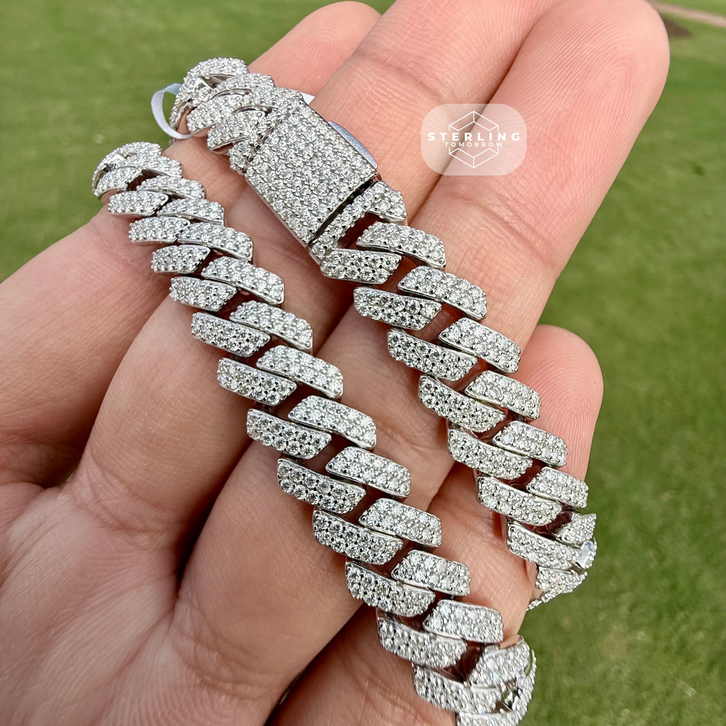 Moissanite Miami Cuban Prong Chain 10mm 22"