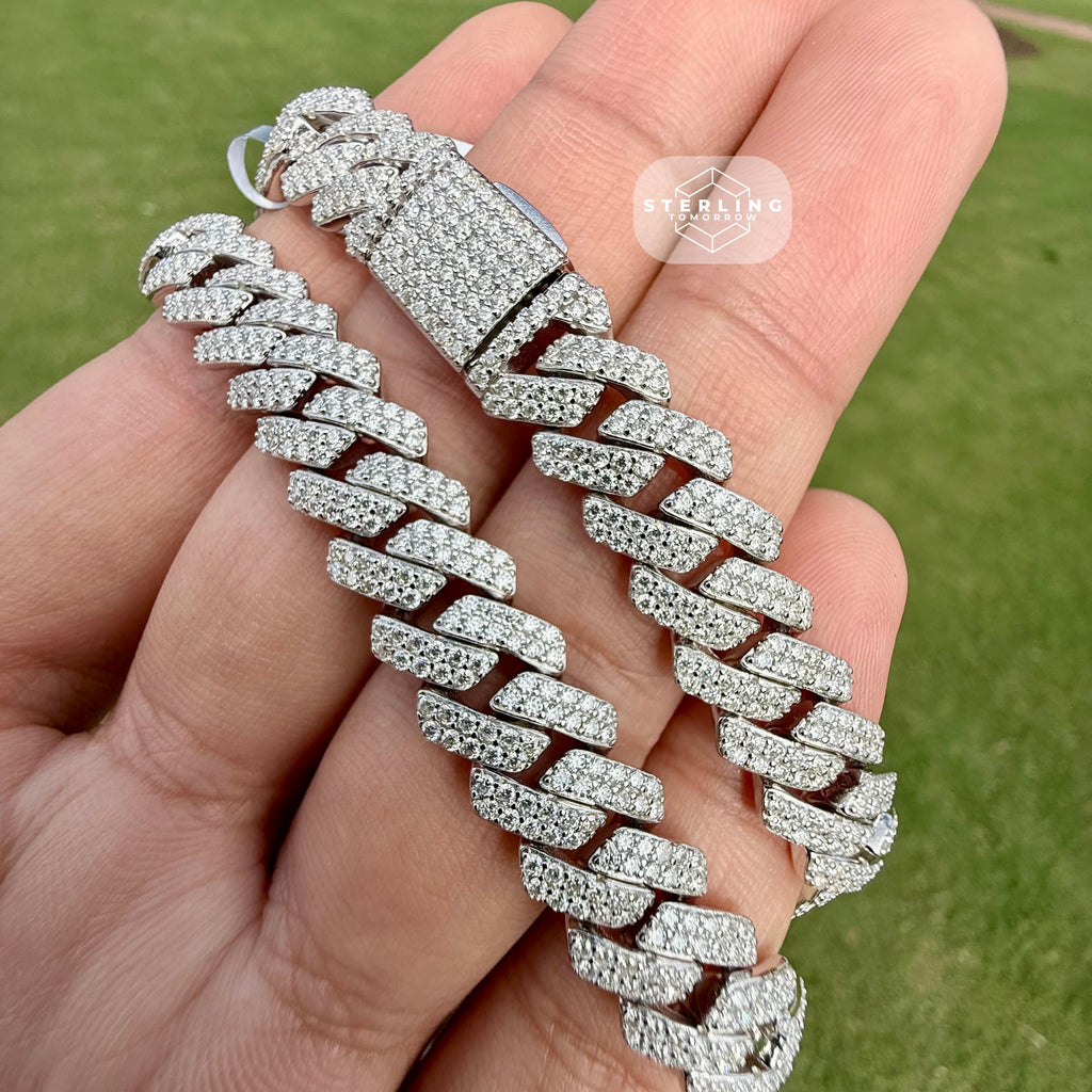 Moissanite Miami Cuban Prong Chain 10mm 22"