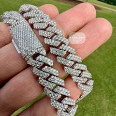 Moissanite Miami Cuban Prong Chain 12mm 22"