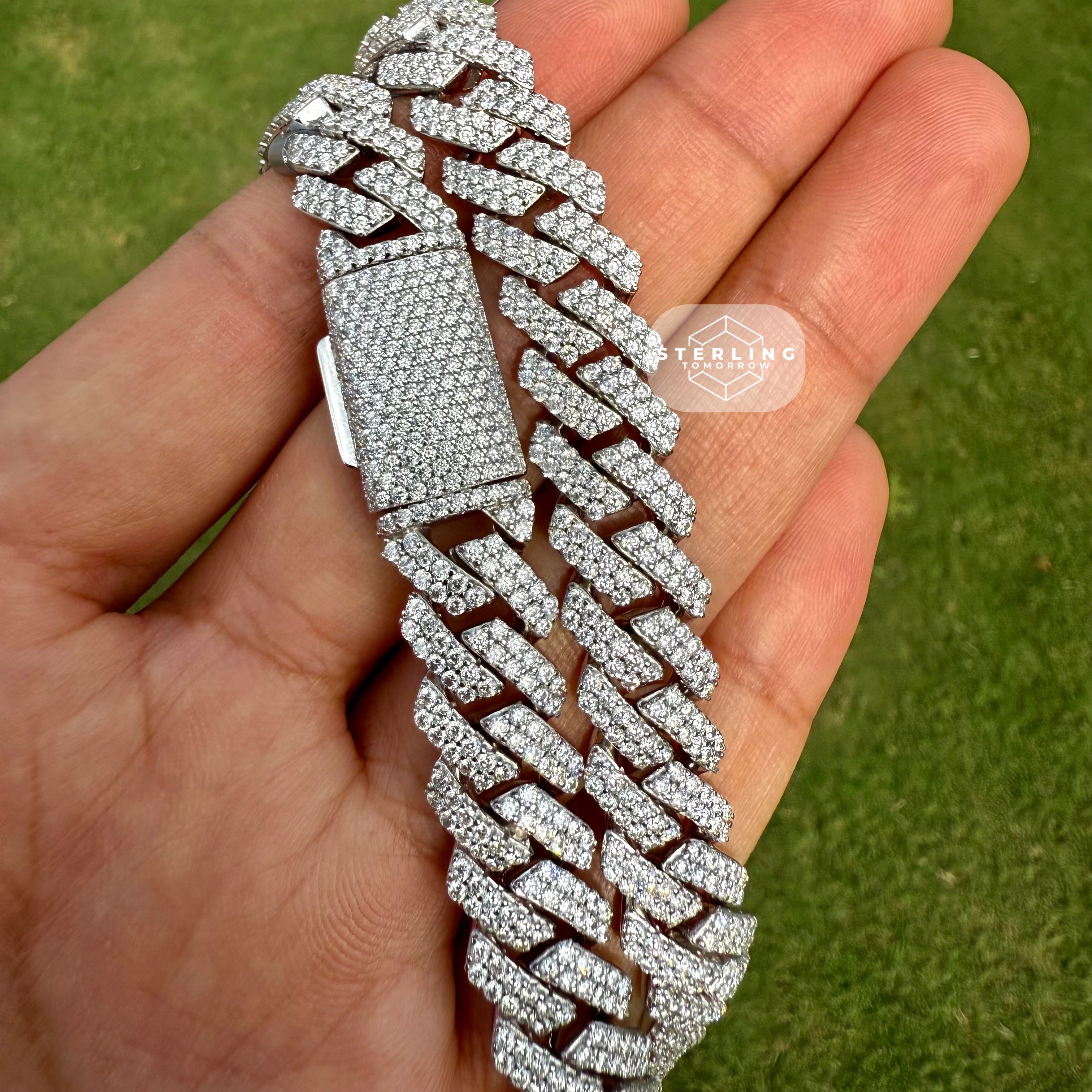 Moissanite Miami Cuban Prong Chain 12mm 22"