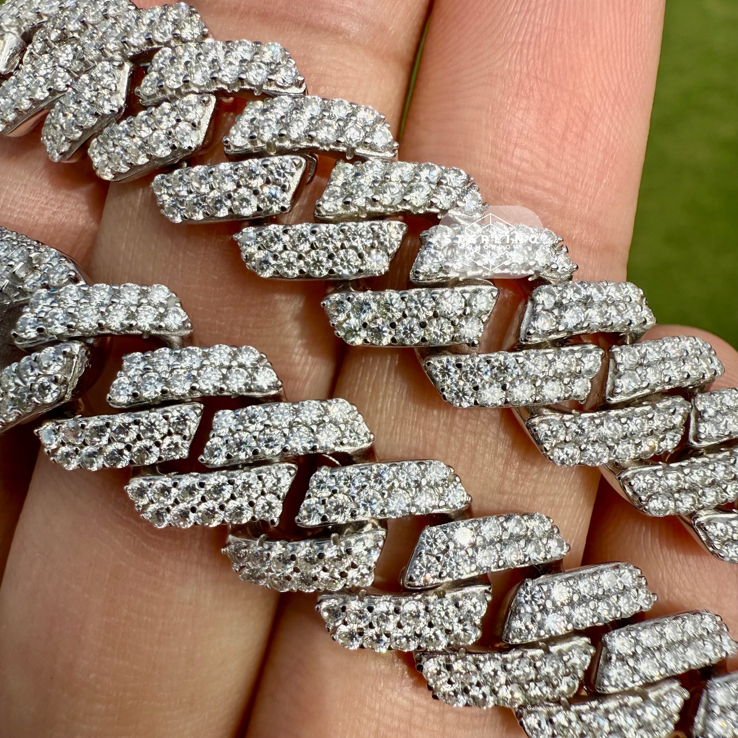Moissanite Miami Cuban Prong Chain 12mm 22"
