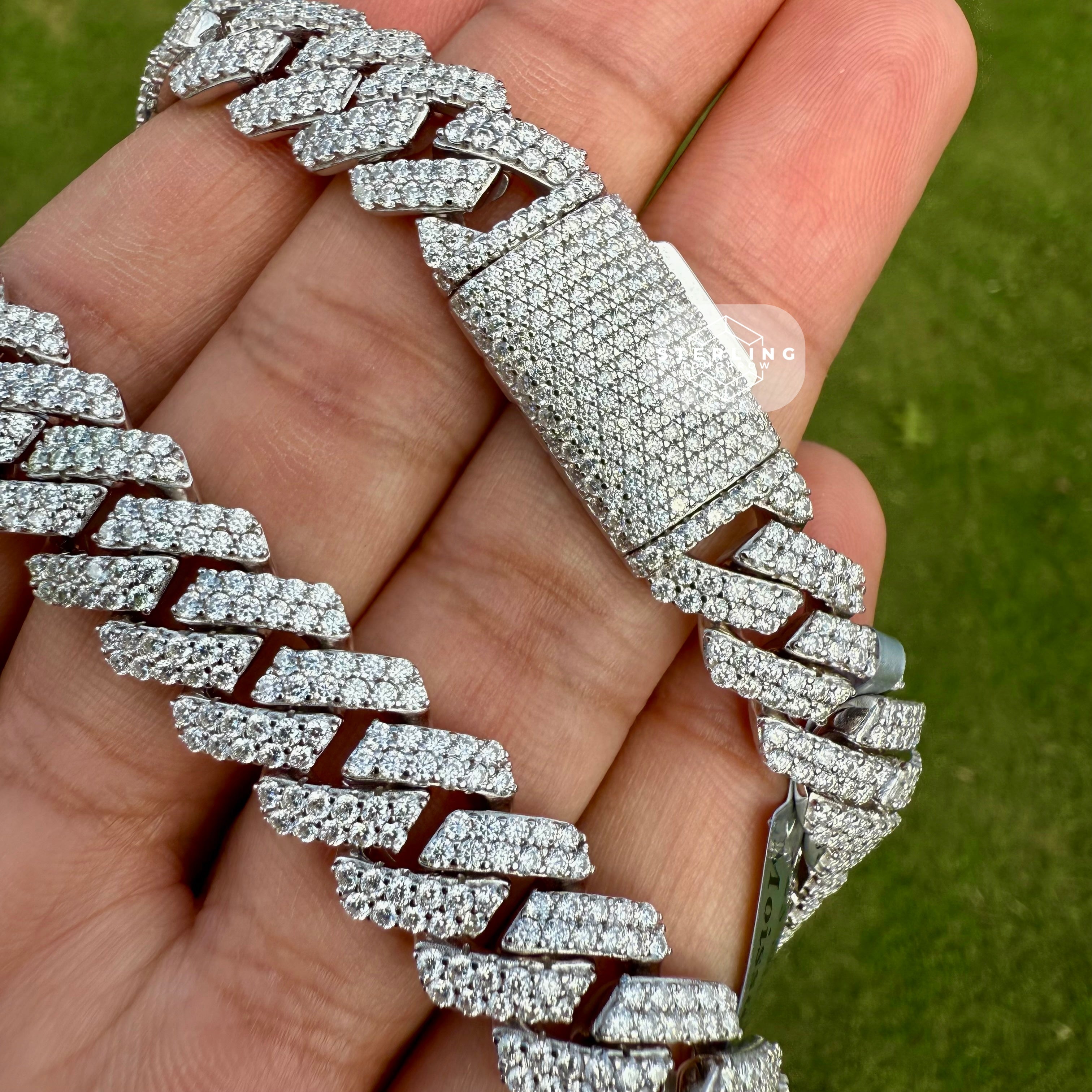 Moissanite Miami Cuban Prong Chain 12mm 22"